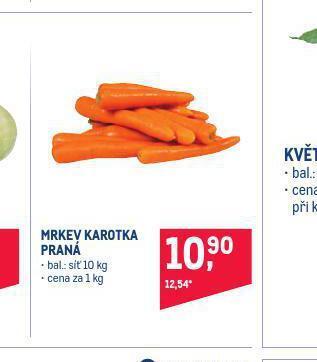 Makro Mrkev karotka praná nabídka