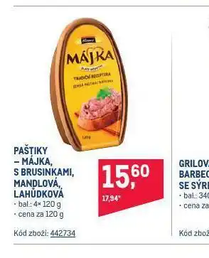 Makro Hamé paštiky májka s brusinkami, mandlová, lahůdková nabídka