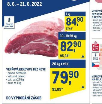 Makro Vepřová krkovice bez kosti nabídka