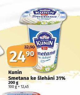 Coop Kunín smetana ke šlehání 31% nabídka