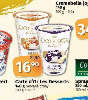 Coop Carte d´or les desserts nabídka