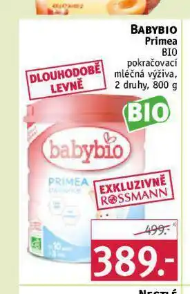 Rossmann Babybio pokračovací mléčná výživa nabídka