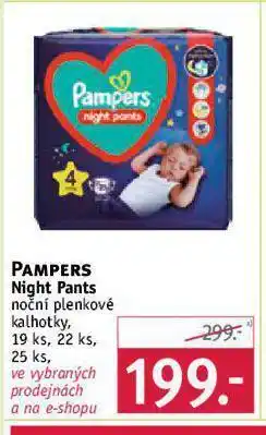Rossmann Pampers noční plenkové kalhotky nabídka