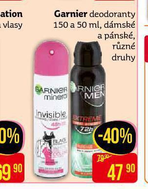 Teta Garnier deodorant nabídka