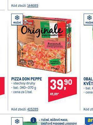 Makro Pizza don peppe nabídka