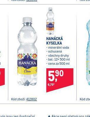 Makro Hanácká kyselka ochucená nabídka