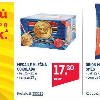 Makro Medaile mléčná čokoláda nabídka