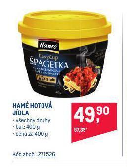Makro Hamé hotová jídla nabídka