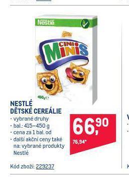 Makro Nestlé dětské cereálie nabídka