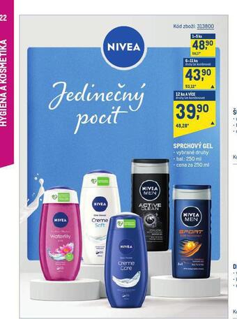 Makro Nivea sprchový gel nabídka