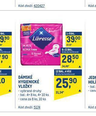 Makro Dámské hygienické vložky nabídka