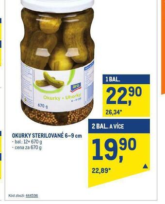 Makro Okurky sterilované nabídka