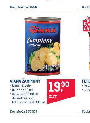 Makro Giana žampiony nabídka