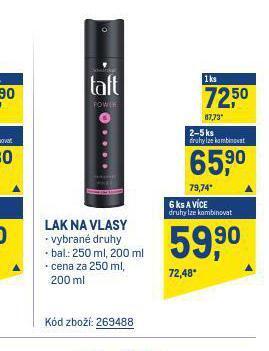 Makro Taft lak na vlasy nabídka