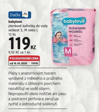 dm drogerie Babylove plenkové kalhotky nabídka