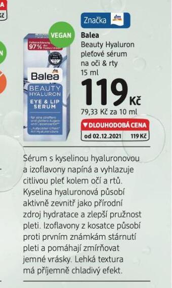 dm drogerie Balea pleťové sérum nabídka