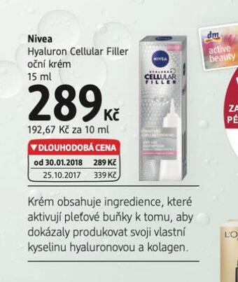 dm drogerie Nivea oční krém nabídka