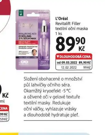 dm drogerie L'oréal oční maska nabídka