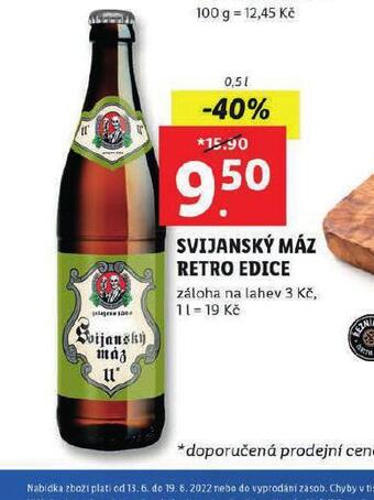 Lidl Pivo svijanský máz retro edice nabídka