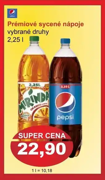 Prémiové sycené nápoje 2,25 l