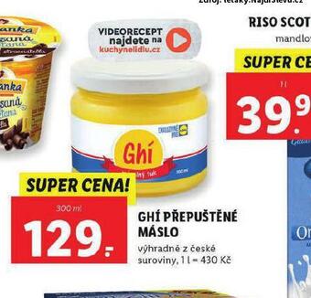 Lidl Ghí přepuštěné máslo nabídka