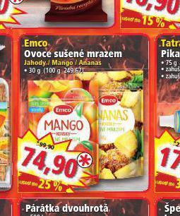 Norma Emco mrazem sušené ovoce nabídka