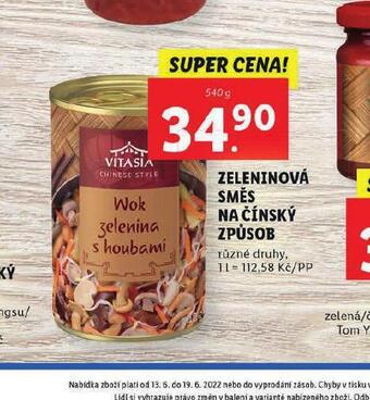 Lidl Zeleninová směs na čínský způsob nabídka