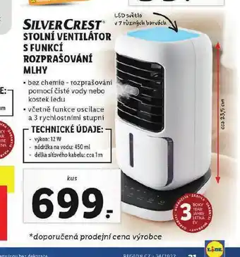 Lidl Stolní ventilátor s funkcí rozprašování mlhy nabídka