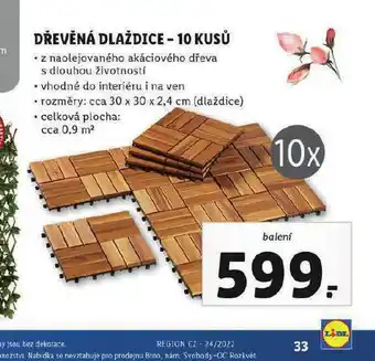 Lidl Dřevěné dlaždice nabídka