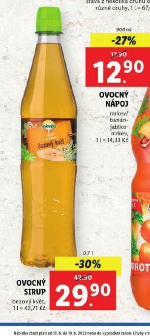 Lidl Ovocný sirup nabídka