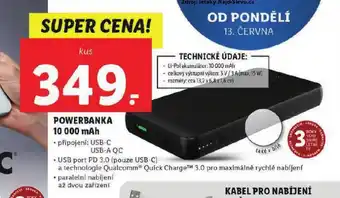 Lidl Powerbanka 10000 mah nabídka