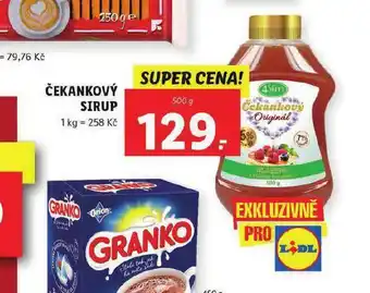 Lidl Čakankový sirup nabídka
