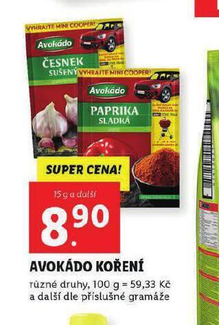 Lidl Avokádo koření nabídka