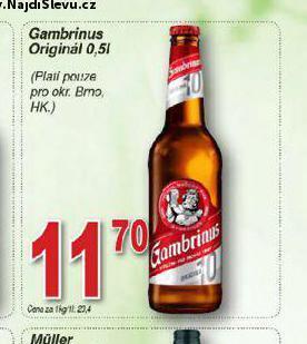 Lidl Pivo gambrinus originál nabídka