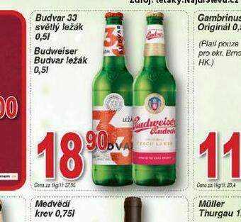 Lidl Pivo budweiser budvar original nabídka