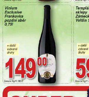 Lidl Vinium exclusive frankovka pozdní sběr nabídka