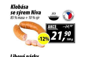 Klobása se sýrem a nivou