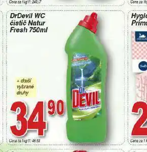 Lidl Drdevil wc čistič natur fresh nabídka