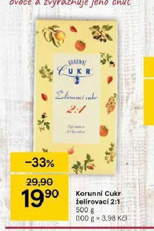 Tesco Korunní cukr želírovací 2:1 nabídka