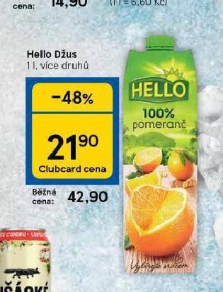 Tesco Hello džus nabídka