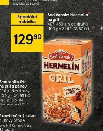 Tesco Sedlčanský hermelín na gril nabídka
