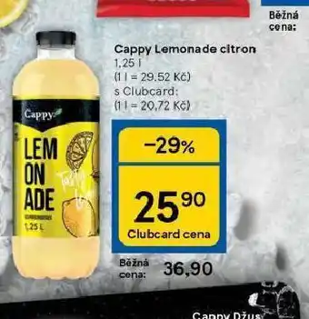 Tesco Cappy lemonade citron nabídka