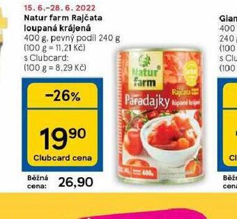 Tesco Natur farm rajčata loupaná krájená nabídka