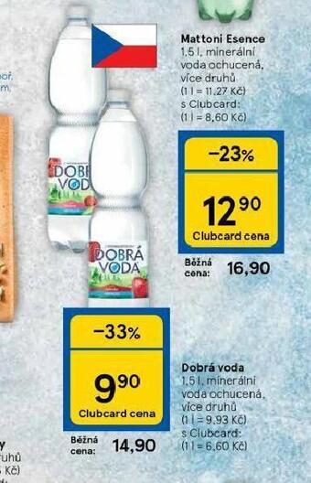 Tesco Dobrá voda ochucená nabídka