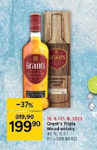 Tesco Grant´s triple wood whisky nabídka