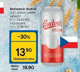 Tesco Pivo budweiser budvar original nabídka