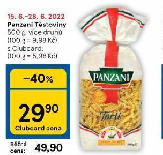 Tesco Panzani těstoviny nabídka