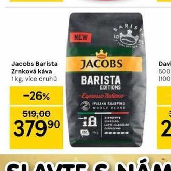 Tesco Jacobs barista zrnková káva nabídka