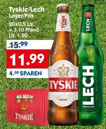 Hol'ab Getränkemarkt Tyskie/Lech Lager/Pils 20x0,5L Angebot