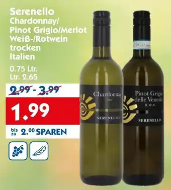 Hol'ab Getränkemarkt Serenello Chardonnay/Pinot Grigio/Merlot/Weiß/Rotwein trocken Italien 0,75L Angebot